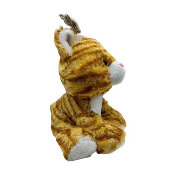 Aurora World 9" Christmas Star Gold Tabby Orange Stripped Cat Kitten Plush Toy - Picture 2 of 8